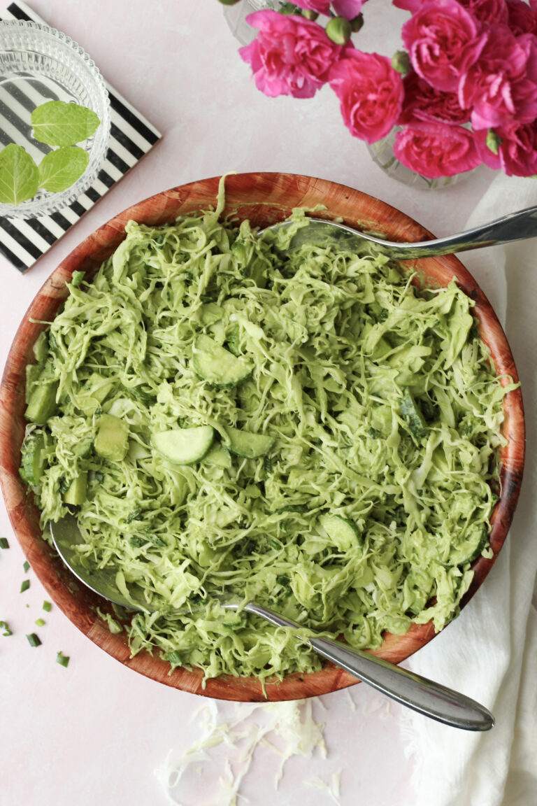 Viral Green Goddess Creamy Cabbage Salad (vegan)
