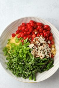 All of the ingredients in a large bowl.