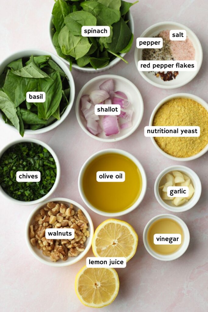 All of the ingredients needed to make the dressing.