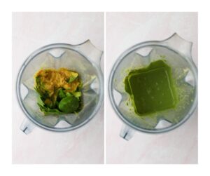 All of the dressing ingredients have been added to a blender and blended until smooth.