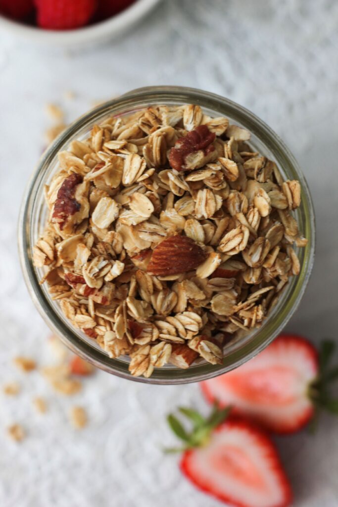 An up close picture of the granola.