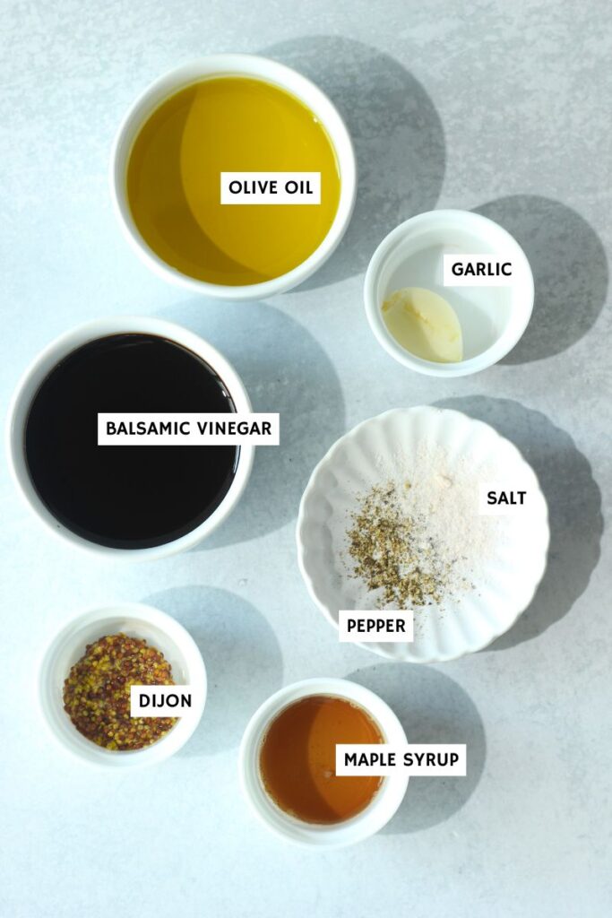 All of the ingredients needed to make the dressing.