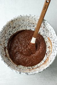 The dry ingredients have been mixed into the wet.