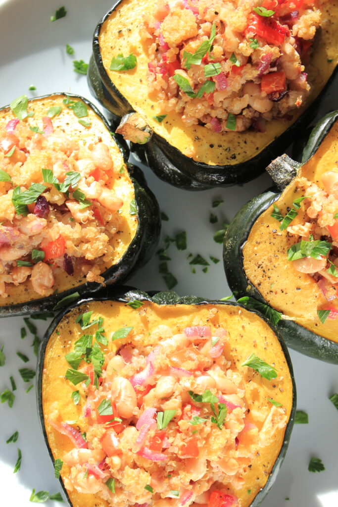 Stuffed Acorn Squash is ready to serve.