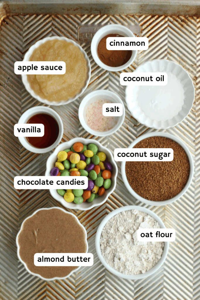 All of the ingredients needed to make these cookies.