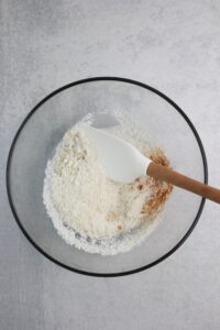 The coconut mixture in a bowl.