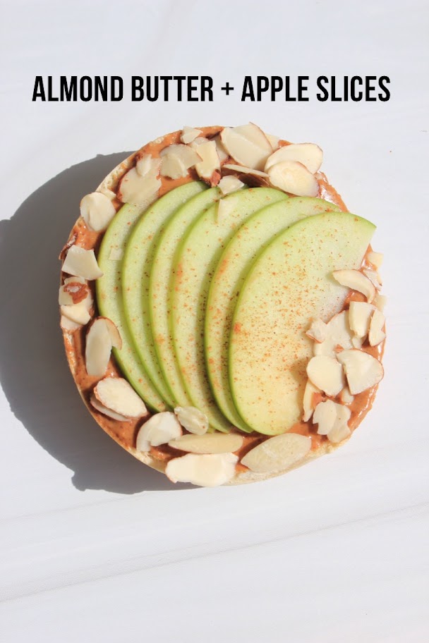 Almond butter and apple slices bagel recipe (vegan)