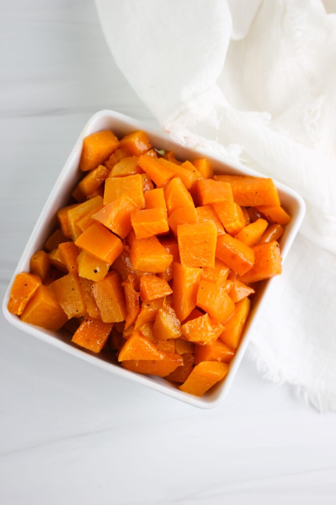 A bowl of the cooked butternut squash.