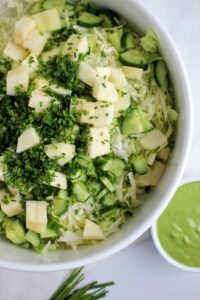 Green Goddess Creamy Cabbage Salad