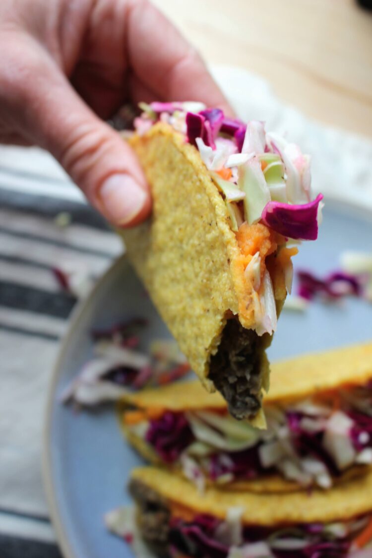Vegan Layered Lentil Tacos - The Happy and Wholesome Mommy