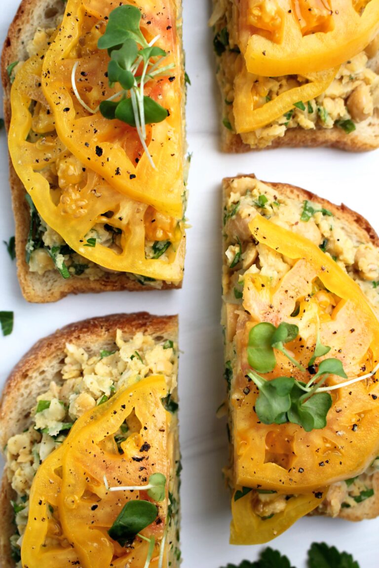 Chickpea Smash Toast with Fresh herbs