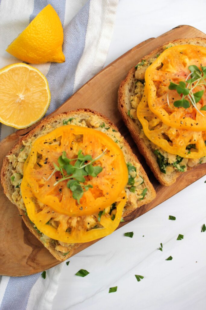 Chickpea Smash Toast with Fresh herbs
