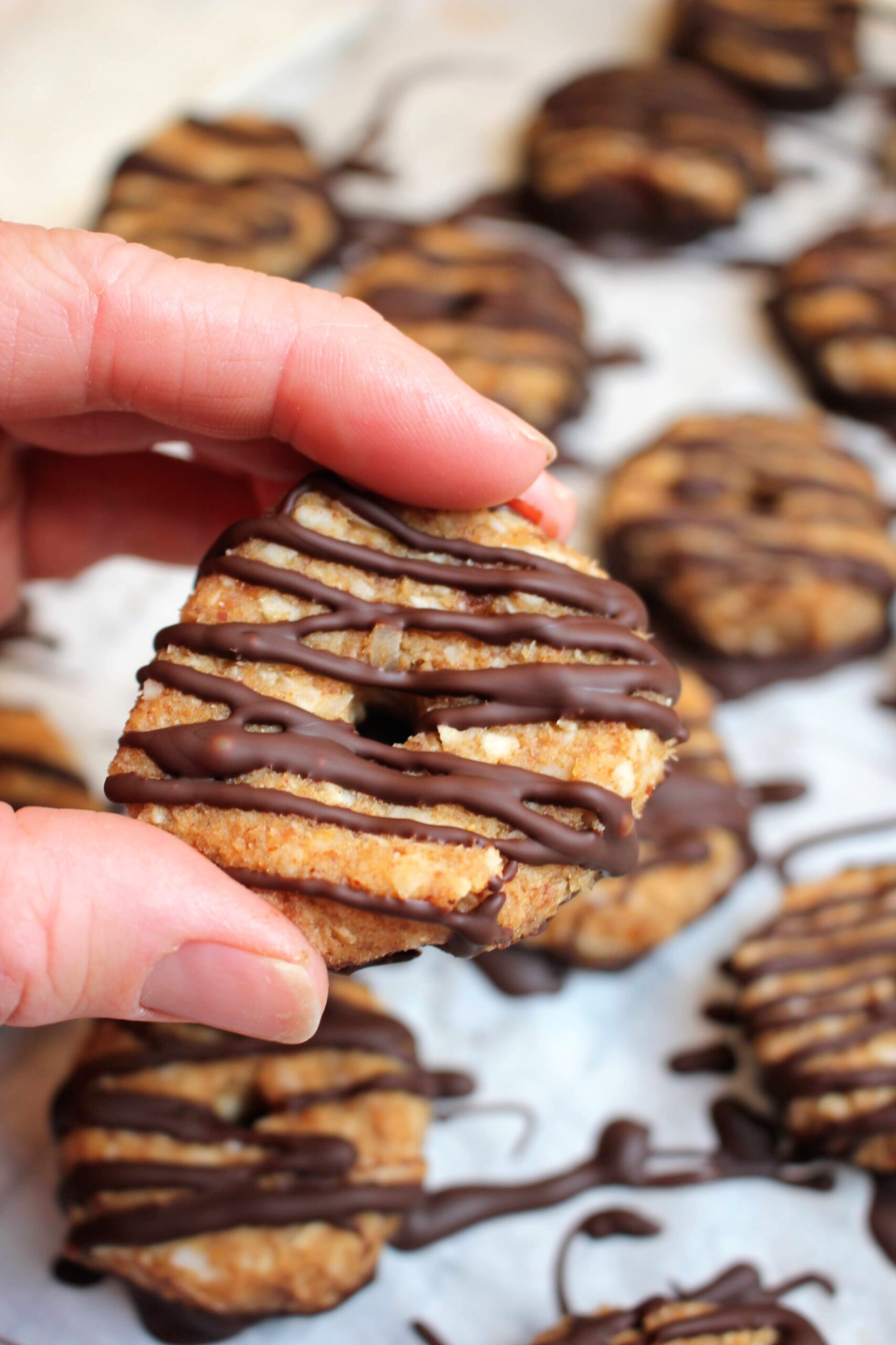 Healthy Vegan Copycat Girl Scout Caramel DeLites