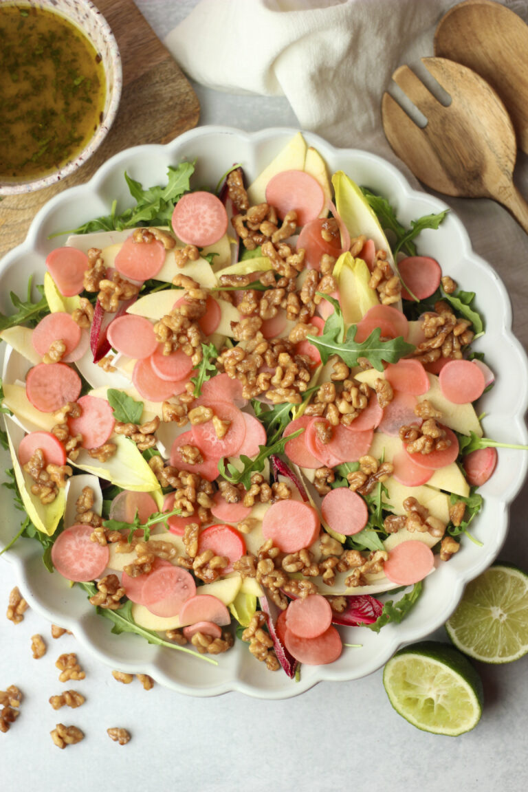 Apple Endive Salad with Candied Walnuts and Sage Vinaigrette