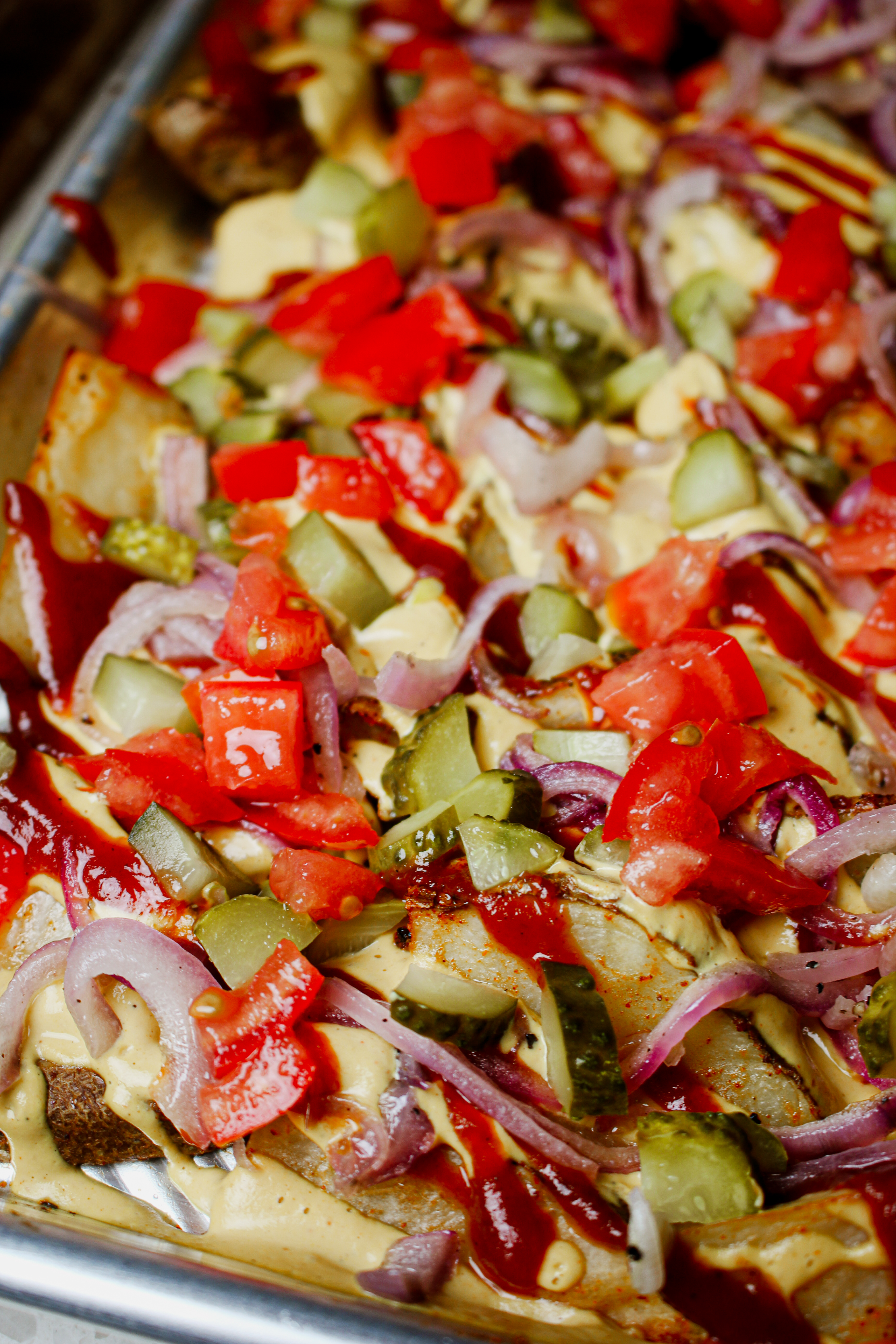 Last, tomatoes are added to complete this dish.