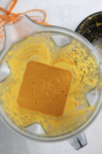 The dressing has been blended in a blender.