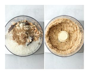 THe dry ingredients have been blended together in a food processor.