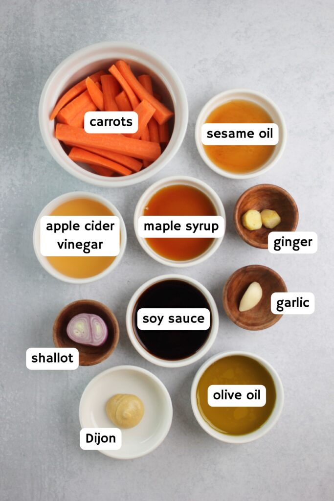 All of the ingredients needed to make this dressing.