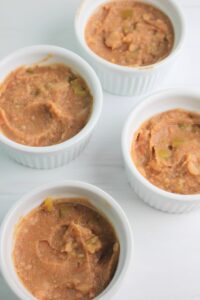 Layer the bean mixture into the bottom of individual cups.