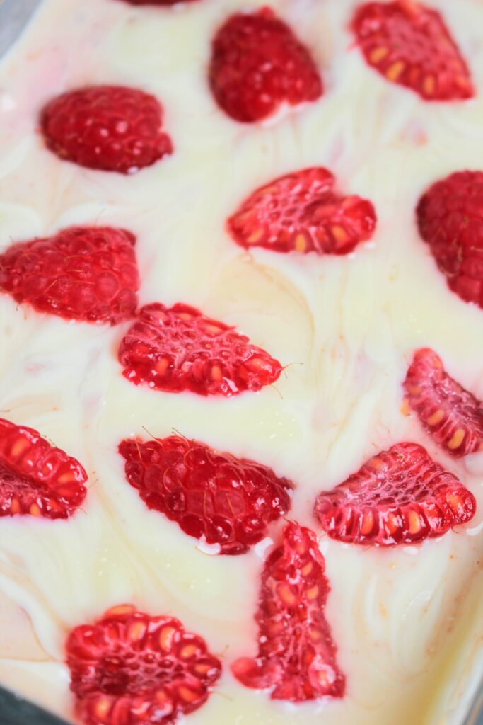 An up close picture of this raspberry parfait.