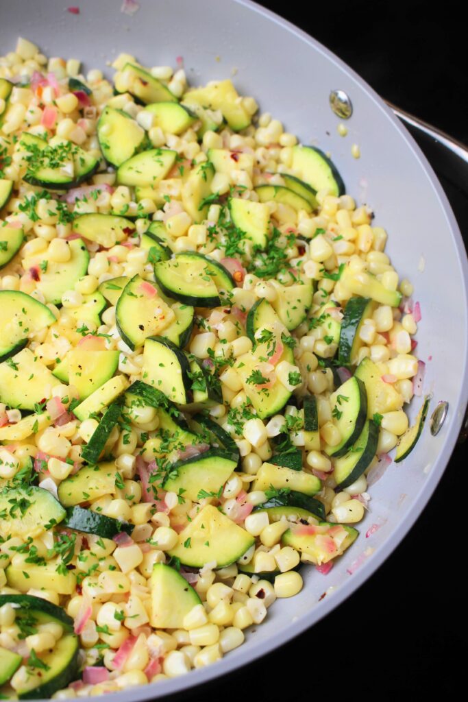 Just added minced parsley to the finished side dish.
