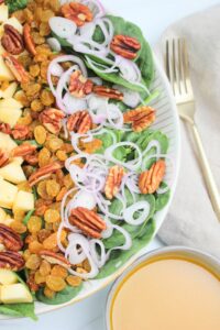 A fall salad with the pumpkin maple vinaigrette.