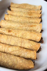 Just baked the taquitos and took them out of the oven.