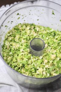 Just finished shredding brussel sprouts in the food processor. 