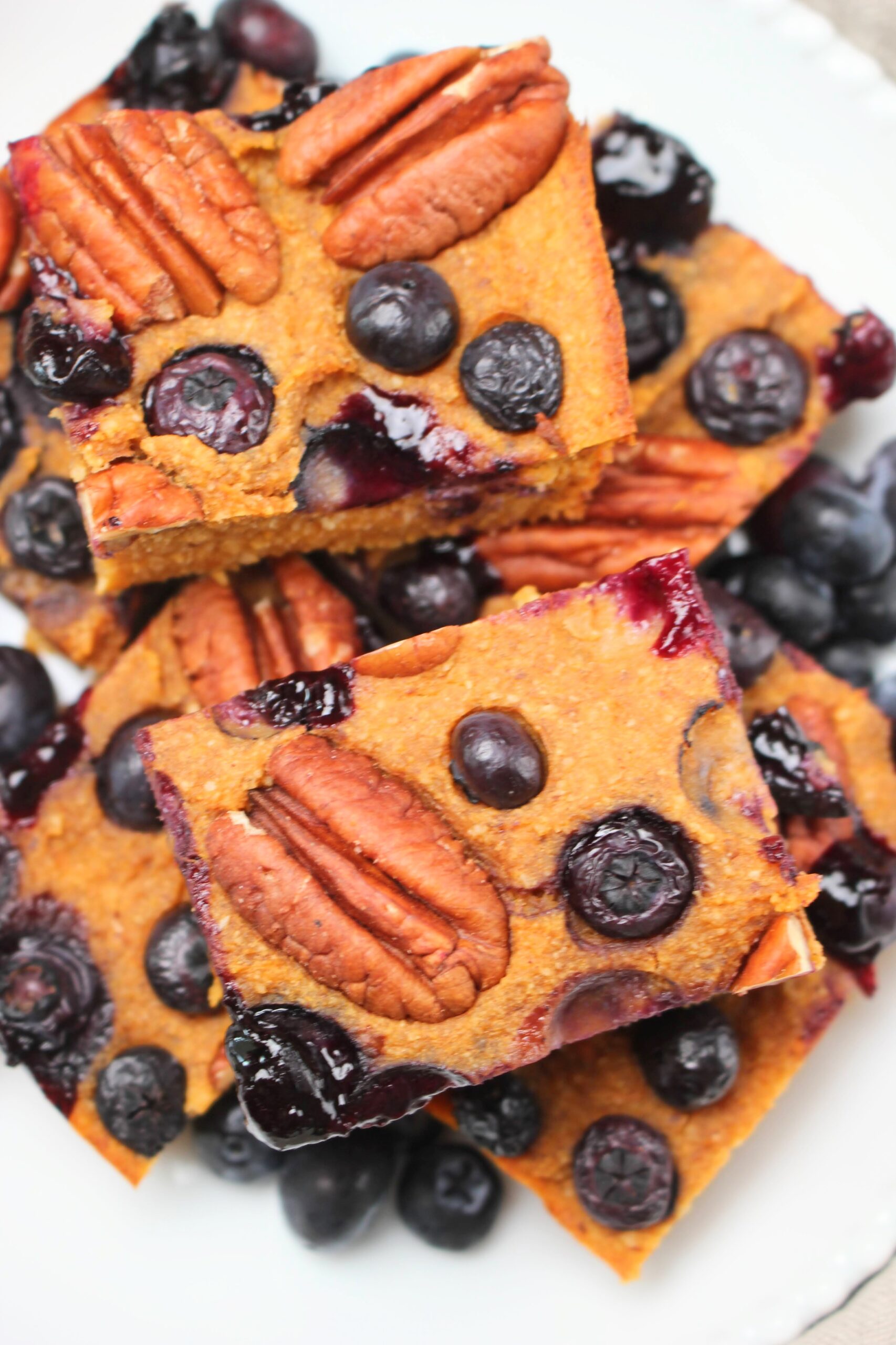 Blueberry, Banana, and Sweet Potato Breakfast Bars (vegan)