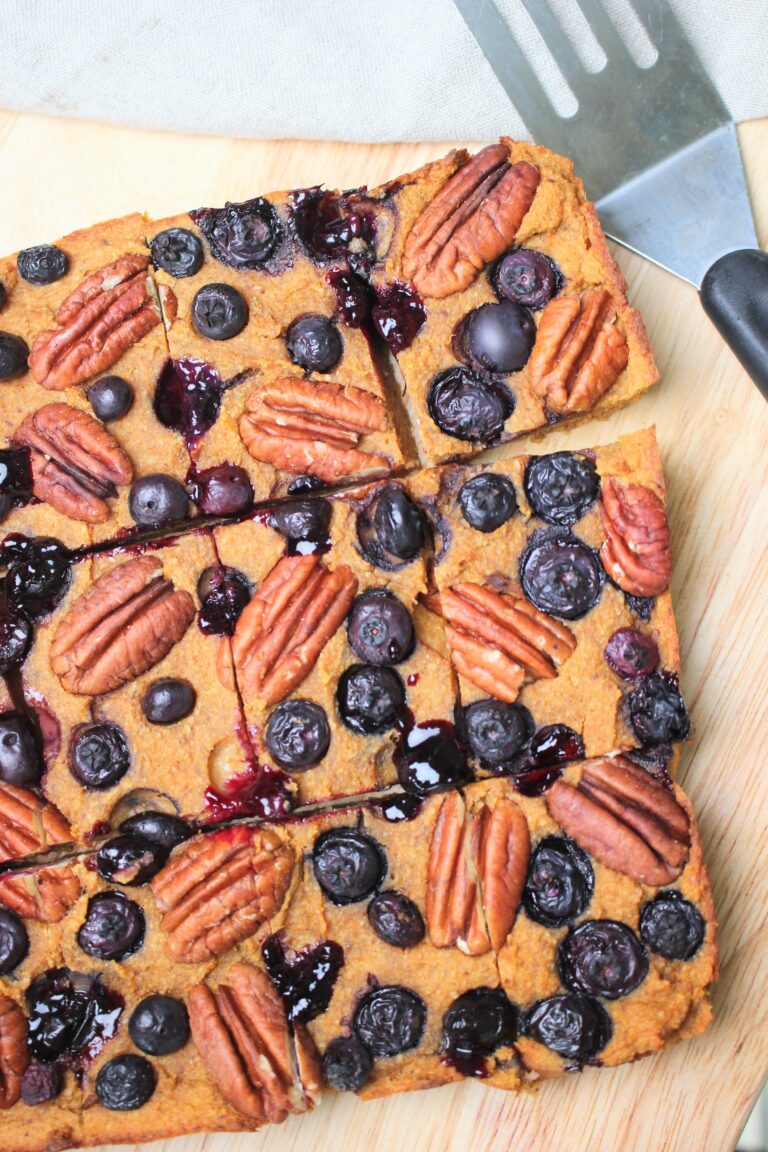 Blueberry, Banana, and Sweet Potato Breakfast Bars (vegan)