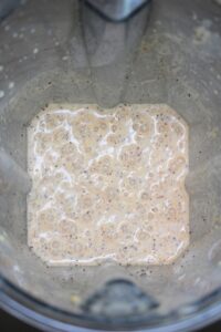 The finished smoothie in a blender.