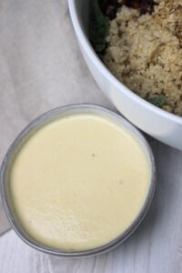 An up close picture of the dressing.
