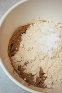 Next, add the dry ingredients to the bowl.