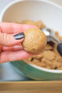 A rolled a ball of dough in my hands.