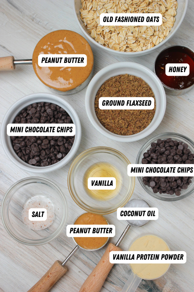 All of the ingredients for these peanut butter balls.