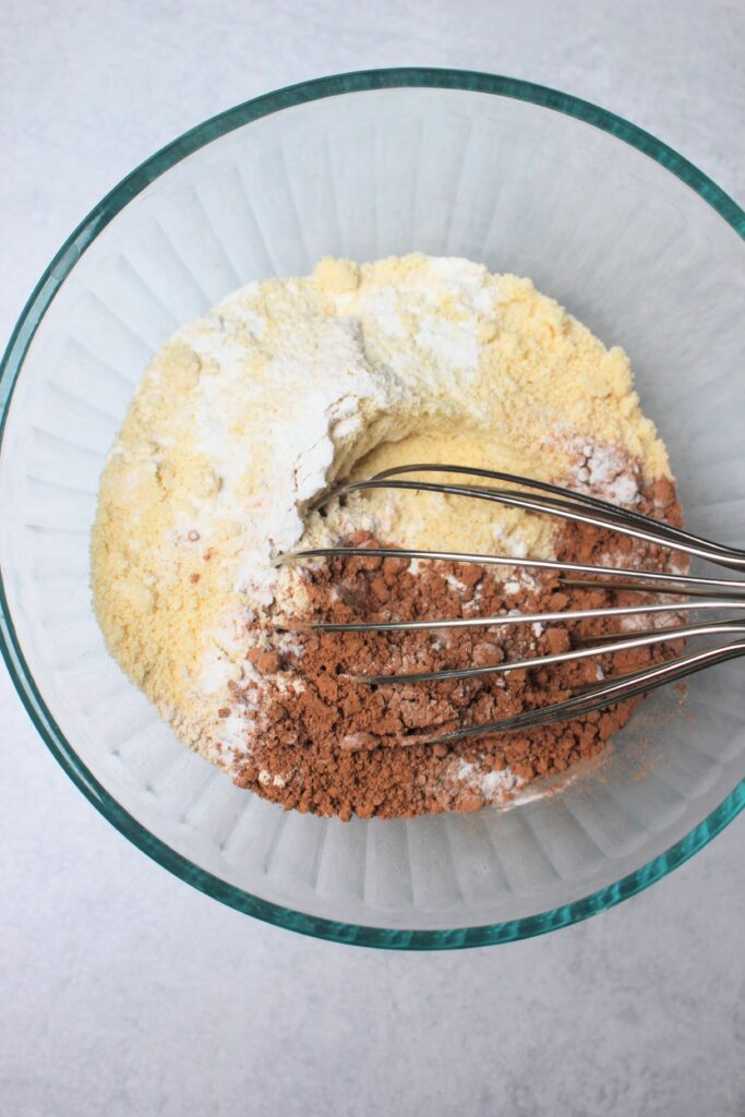 The dry ingredients in a bowl.