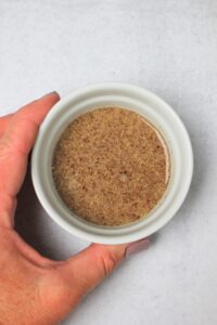 Preparing the flax egg.