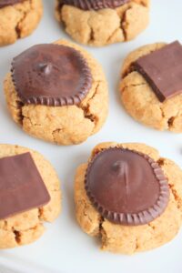 A plate of vegan peanut butter cookies.