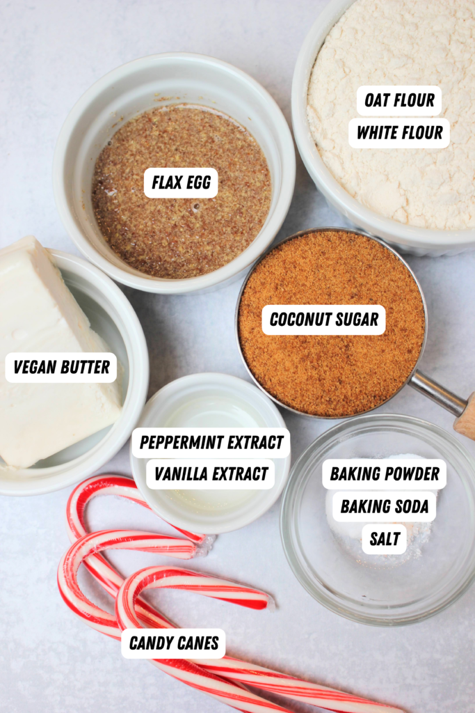All of the ingredients needed to make these cookies.