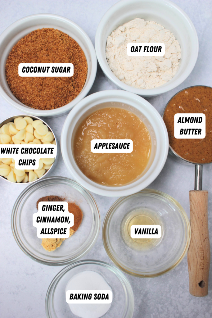All of the ingredients needed for these cookies.