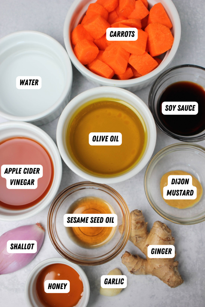 All of the ingredients needed to make this dressing.