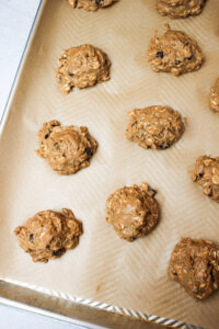 Just scooped the dough into balls onto a cookie sheet.