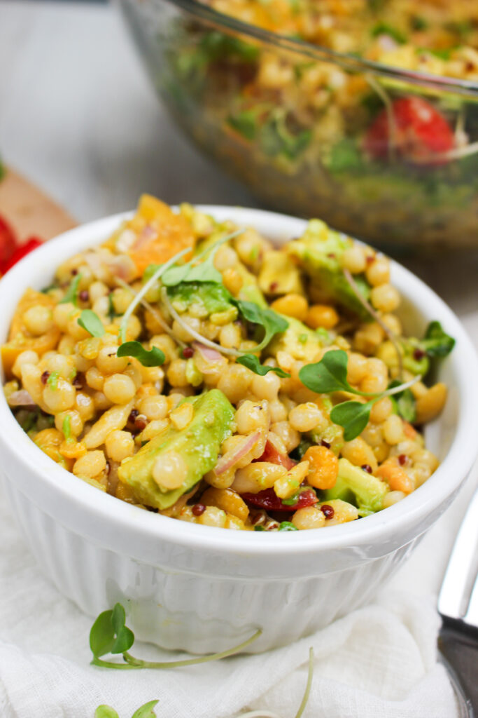 A single serving of this couscous salad.