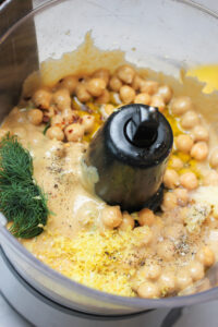 Just added all of the ingredients to the base of a food processor. 