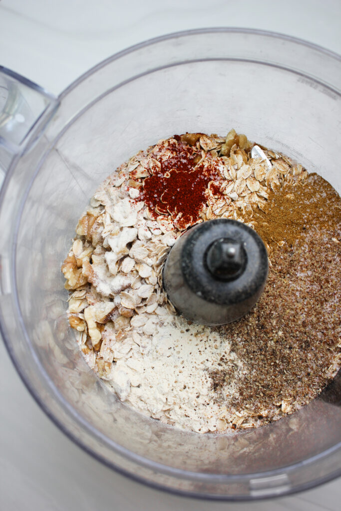 Just added all of the dry ingredients to the food processor.