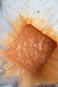 The vinaigrette in the blender all ready to go.