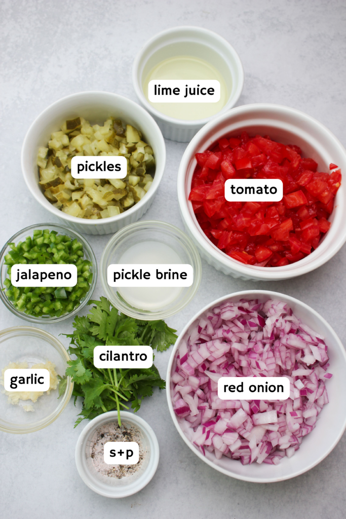 All of the ingredients needed for this salsa. 