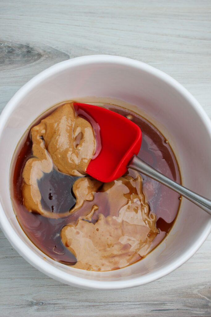 All of the wet ingredients in a large bowl.