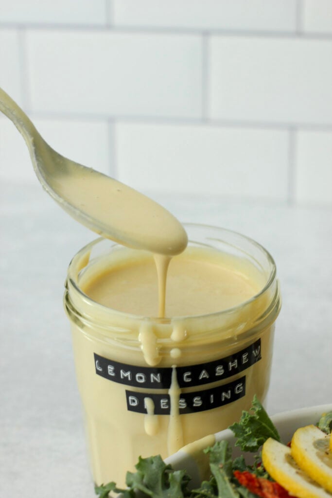 A spoonful of dressing.