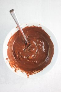 Melting the chocolate in a bowl.